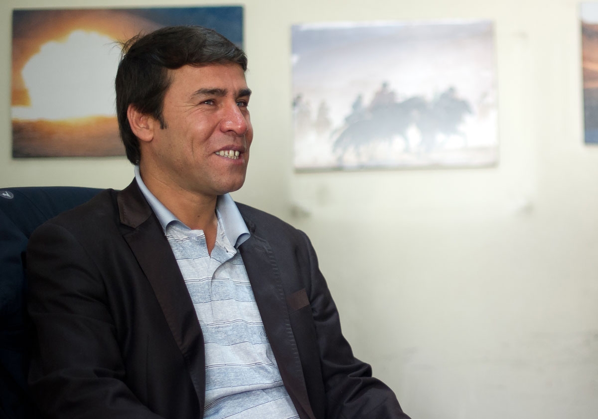 In this file photo taken on April 17, 2012 Agence France-Presse (AFP) photographer Shah Marai looks on at the AFP bureau in Kabul.