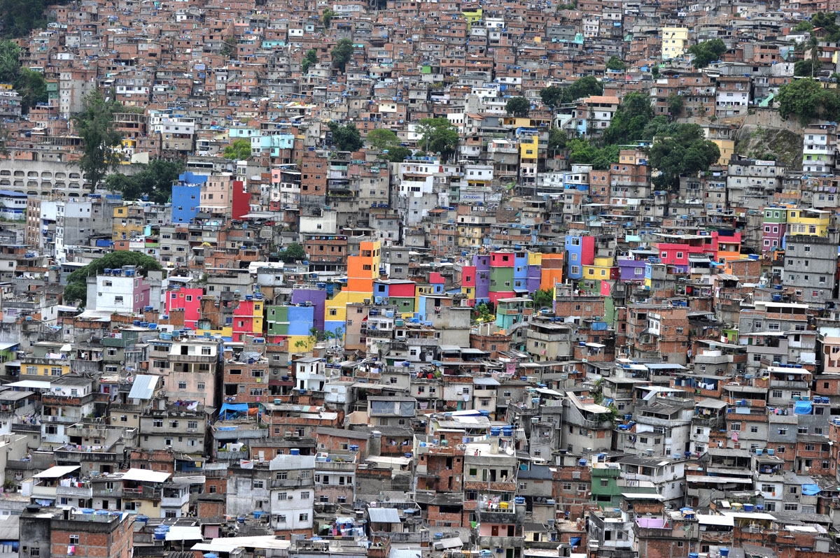 View of the Rocinha favela in Rio de Janeiro, Brazil on December 6, 2011.
