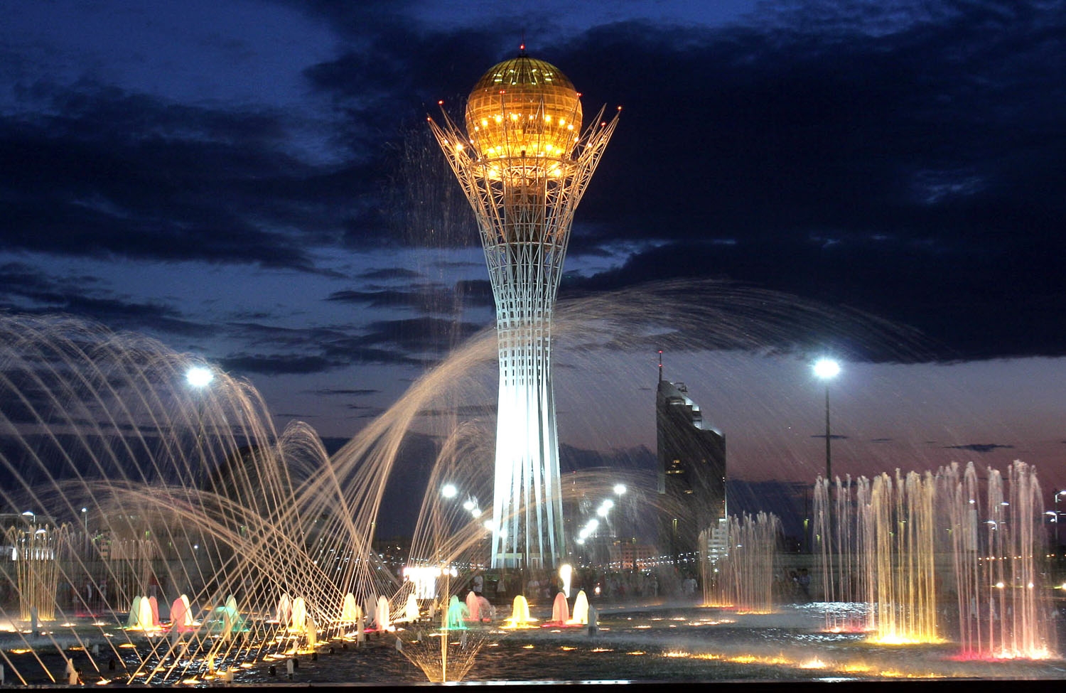 A picture taken 12 June 2005 shows the 97 metres (320 feet) steel tower in the center of Astana A picture taken 12 June 2005 shows the 97 metres (320 feet) steel tower in the center of Astana