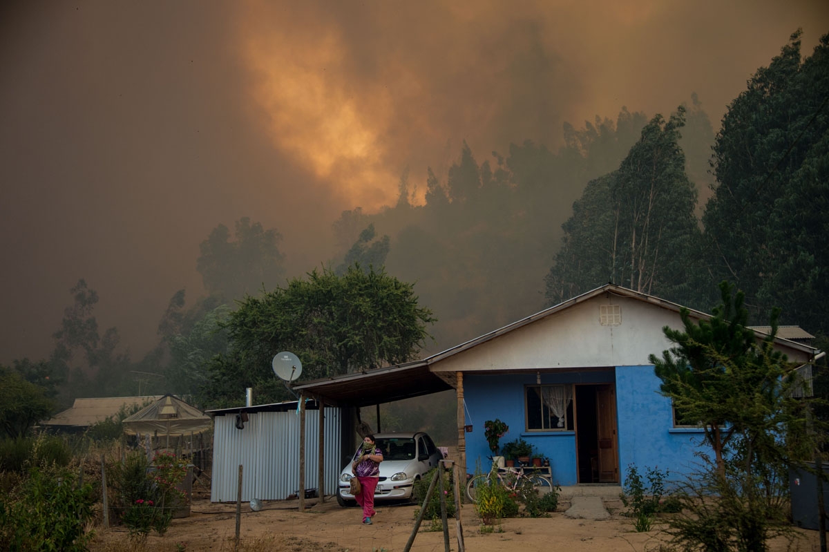 iew of a forest fire in Pumanque, 140 km south of Santiago on January 21, 2017.