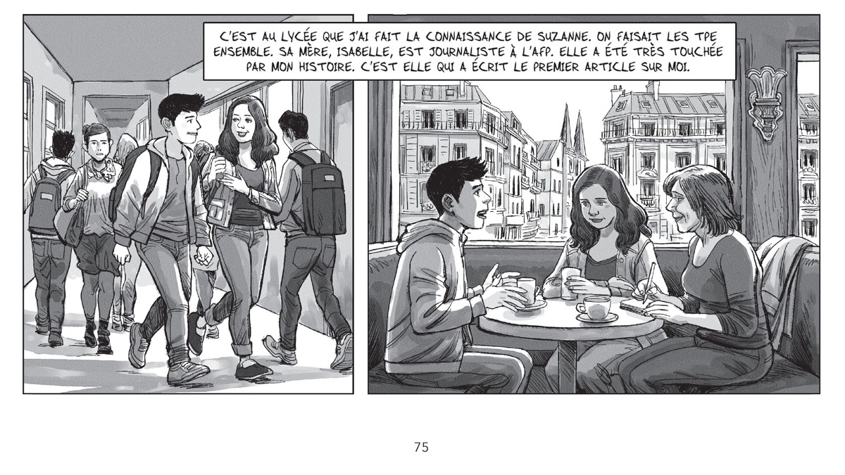 Extrait de la bande dessinée "Haytham, une jeunesse syrienne". Extrait de la bande dessinée "Haytham, une jeunesse syrienne".