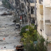 A general view shows Salaheddin street in the northern Syrian city of Aleppo on November 19, 2013.