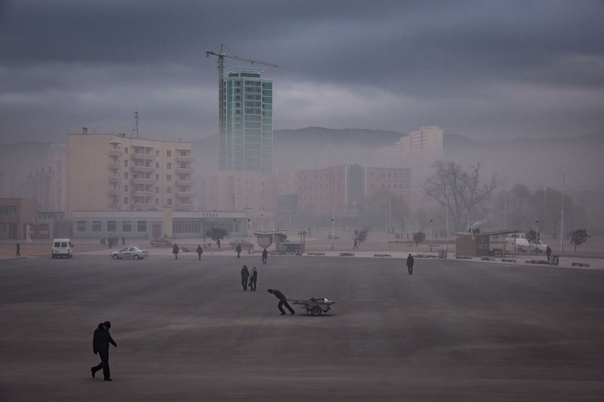 This photo taken on November 21, 2017 shows a general view of a public square in Rason. At the northeastern tip of North Korea, where the isolated, nuclear-armed country meets its giant neighbours China and Russia, United Nations sanctions on the regime o