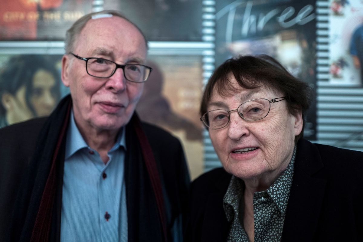 German married couple Erika and Ulrich Gregor pose in the lobby of a movie theatre in Berlin on February 8, 2018.