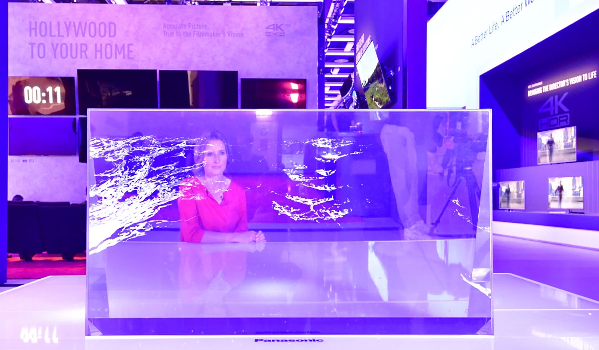 A transparent television set is presented at the booth of Panasonic at the IFA Consumer Electronics Fair in Berlin in Berlin on August 31, 2017. The fair is open for the public from September 1 to 6, 2017.