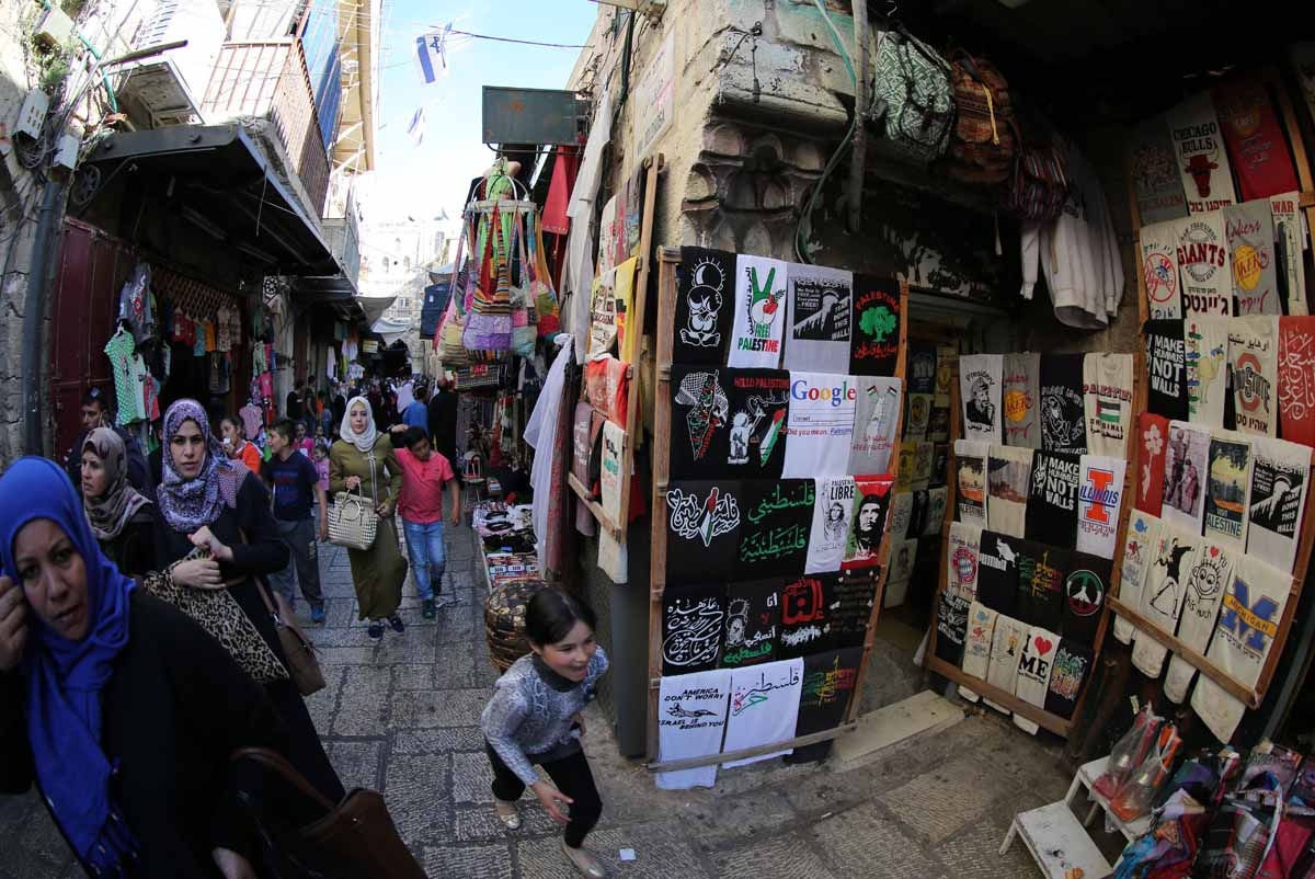 The bustling market streets of Jerusalem's Old City, April, 2017.