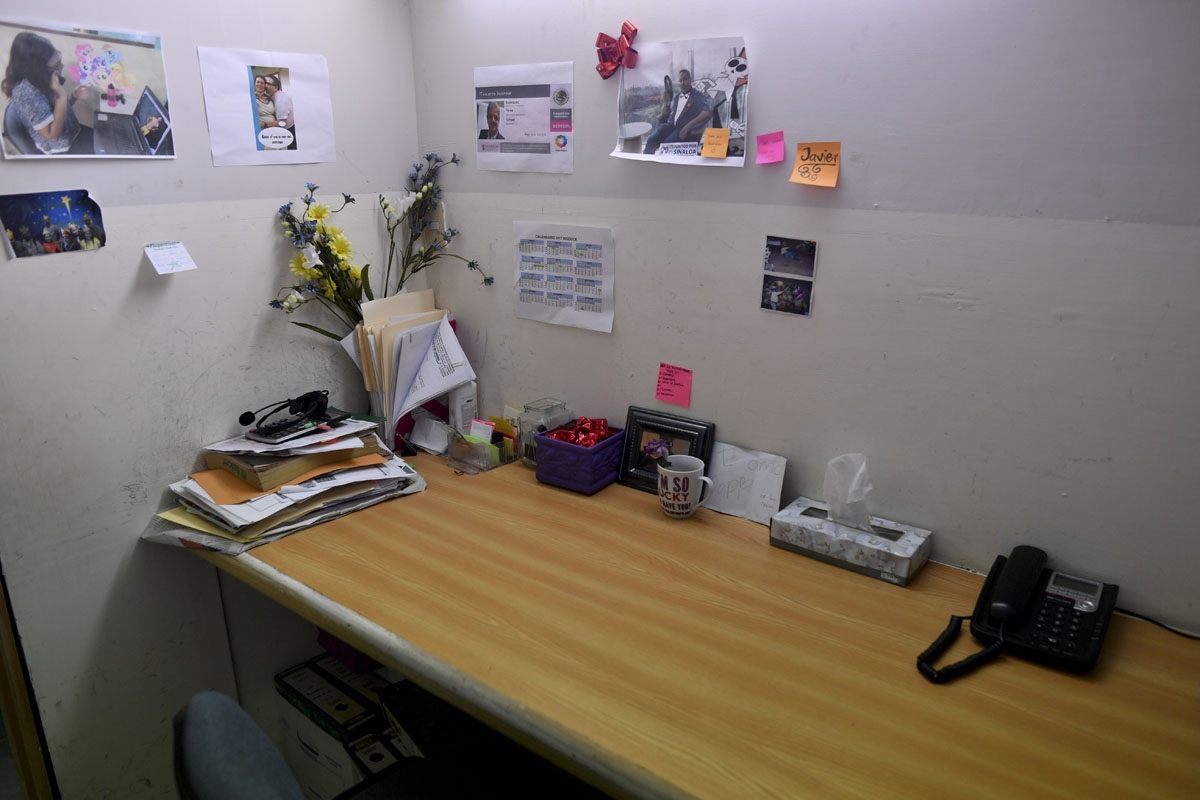 Personal belongings of murdered Mexican journalist Javier Valdez are seen at his desk in the Riodoce newspaper's offices in Culiacan, Sinaloa state, Mexico on May 17, 2017.