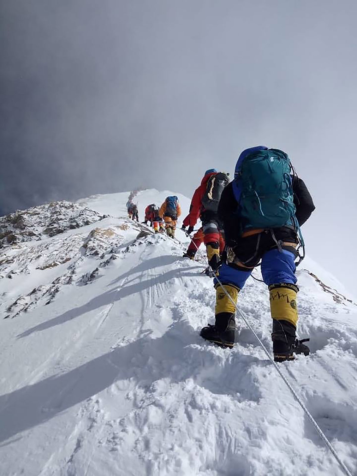 Climbers make their way to the summit of Mount Everest, May 16, 2018.
