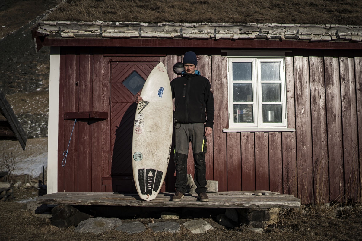 Ole Kristian Fjelltun-Larsen, 34, a coffeeshop and B&B owner, poses on March 8, 2018, in Unstad, northern Norway, Lofoten islands, within Arctic Circle. Ole Kristian Fjelltun-Larsen, 34, coffeeshop B&B owner Surfing to me is relaxing and good exercise. T